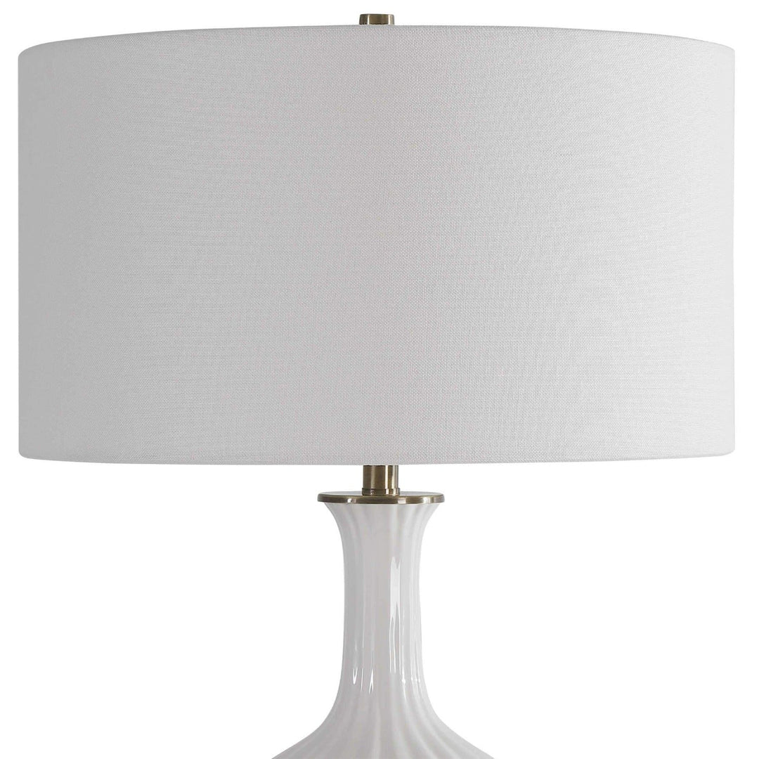 STRAUSS GLOSS WHITE CERAMIC TABLE LAMP