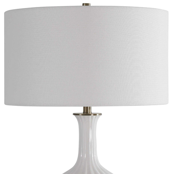 STRAUSS GLOSS WHITE CERAMIC TABLE LAMP