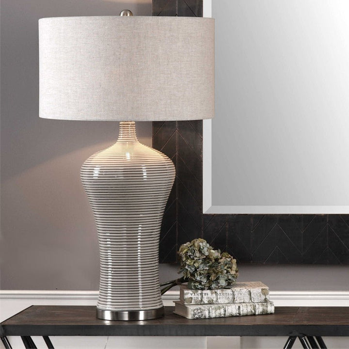 STRIADA RIBBED CERAMIC LAMP