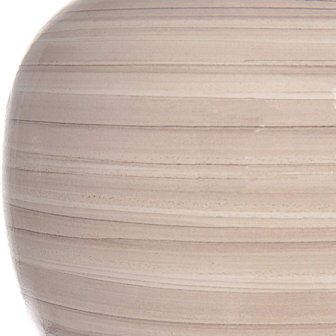 STRIATED BEIGE CERAMIC TABLE LAMP