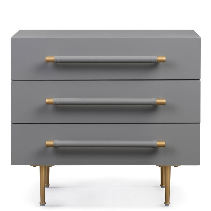 STRIDE GREY LACQUER NIGHTSTAND