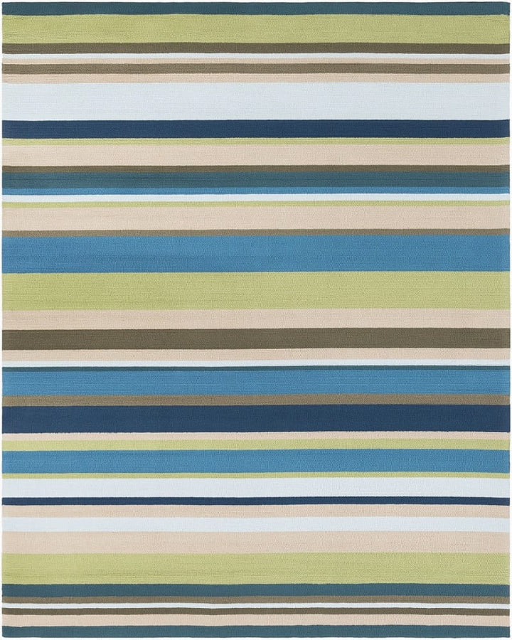 STRIPES OUTDOOR RUG: BLUE, LIME