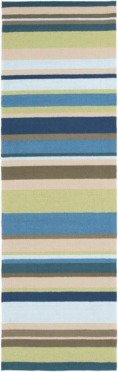 STRIPES OUTDOOR RUG: BLUE, LIME