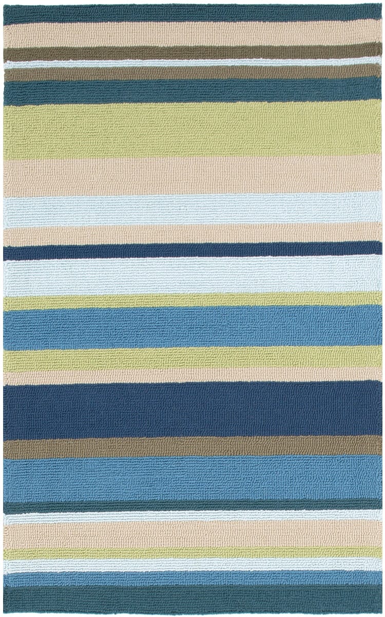 STRIPES OUTDOOR RUG: BLUE, LIME