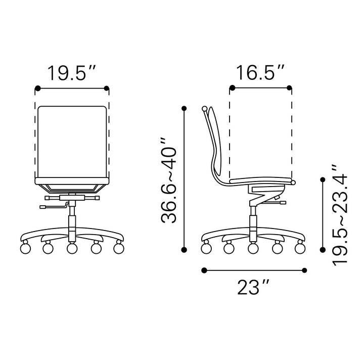 STUDIO ARMLESS OFFICE CHAIR