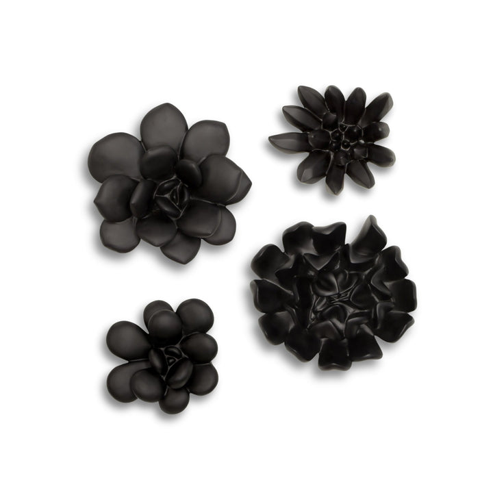 SUCCULENT WALL DECOR: MATTE BLACK