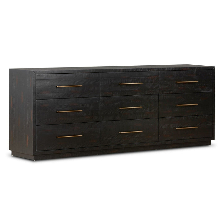 SUKI BURNISHED BLACK 9 DRAWER DRESSER