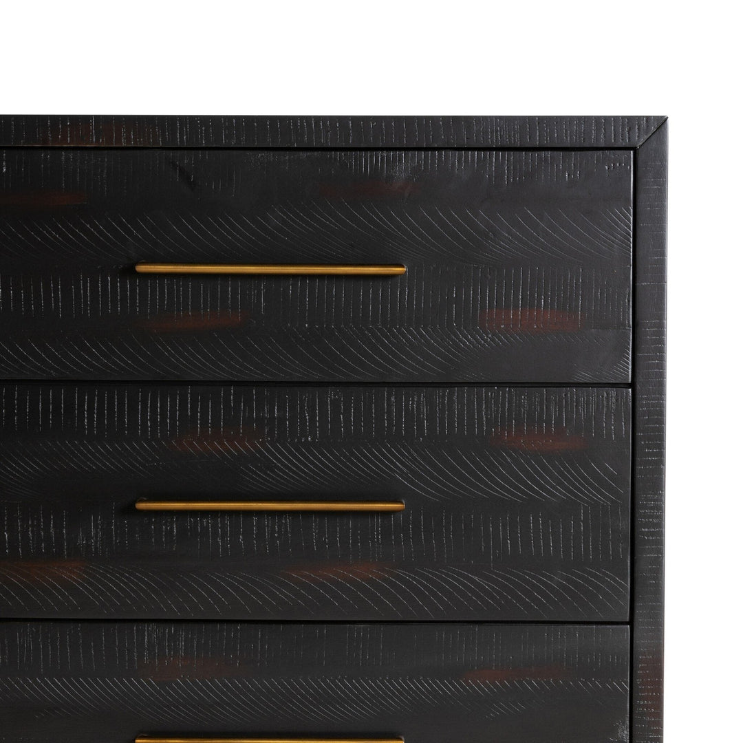 SUKI BURNISHED BLACK 9 DRAWER DRESSER