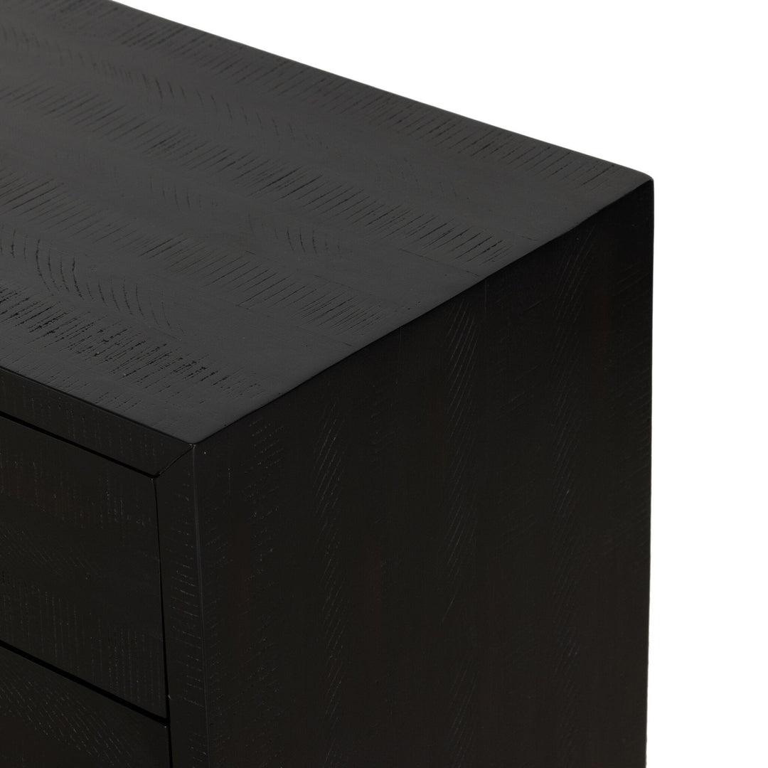 SUKI BURNISHED BLACK LARGE NIGHTSTAND