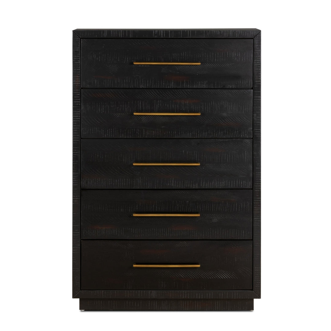 SUKI BURNISHED BLACK TALL BOY DRESSER