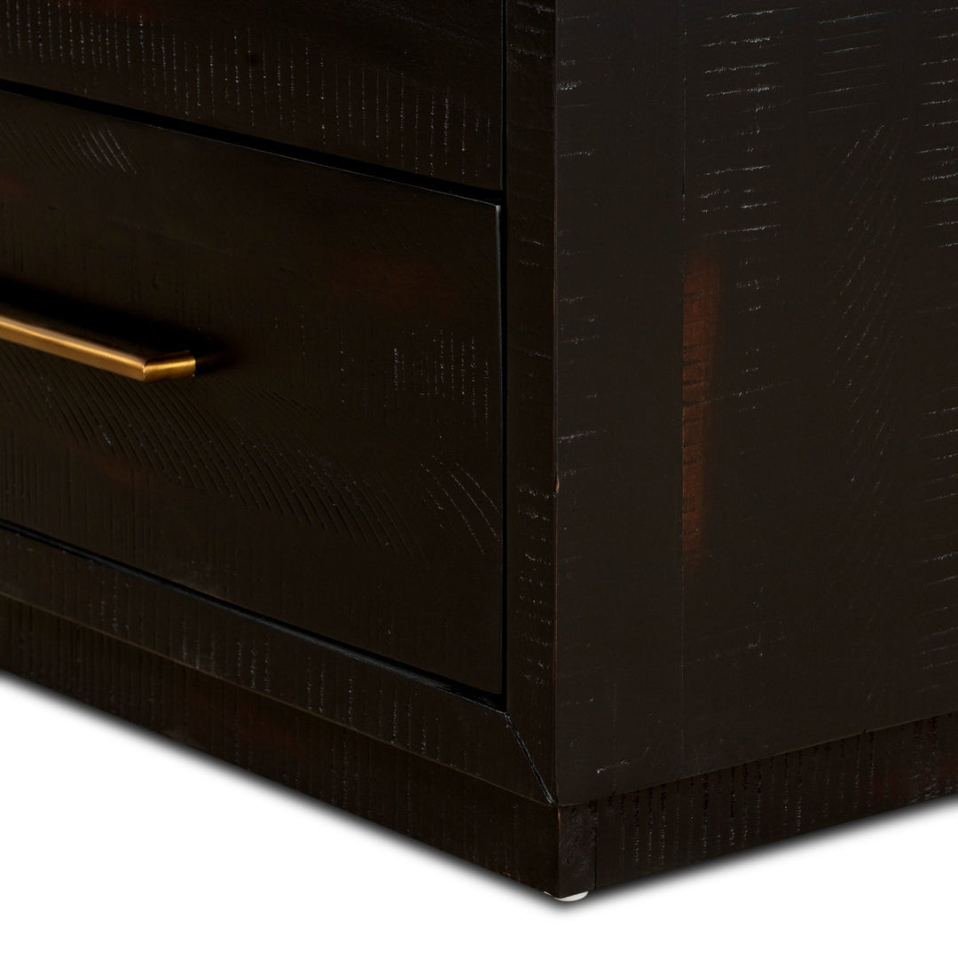 SUKI BURNISHED BLACK TALL BOY DRESSER