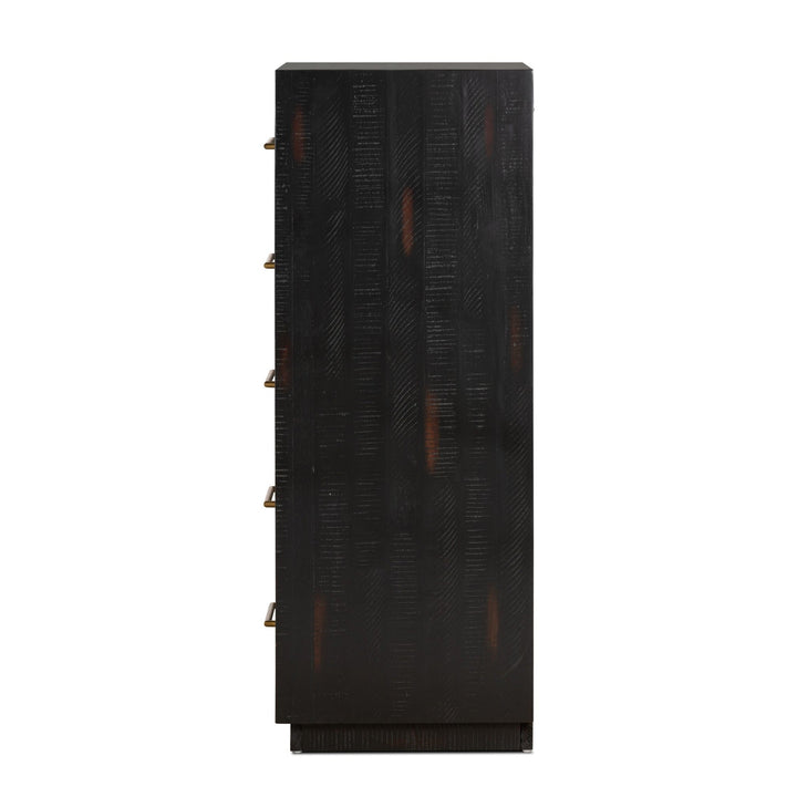 SUKI BURNISHED BLACK TALL BOY DRESSER