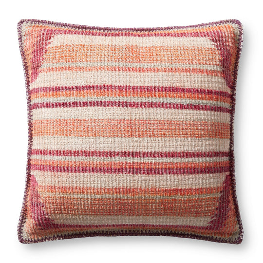 SUNKIST PINK BLANKET STITCH THROW PILLOW