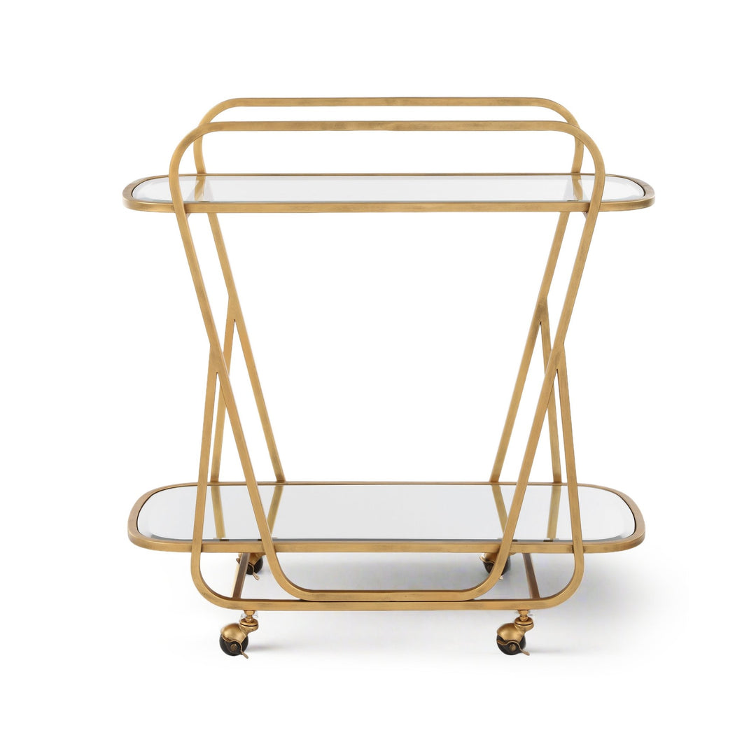 SWAIN BRASS SERVING CART