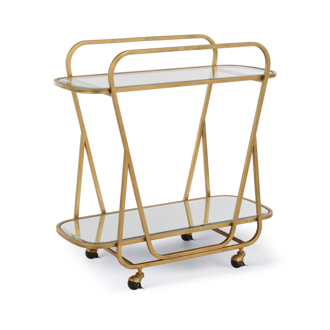 SWAIN BRASS SERVING CART