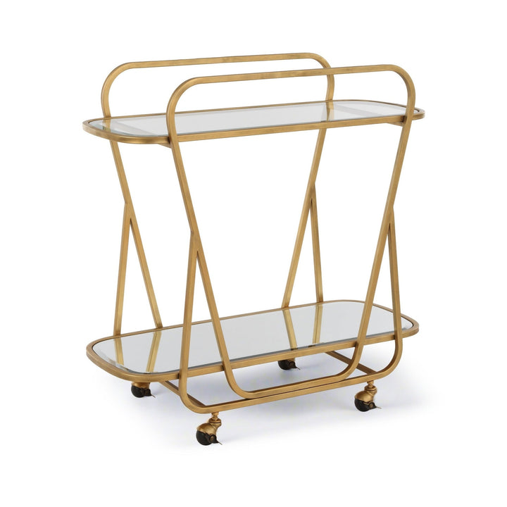 SWAIN BRASS SERVING CART