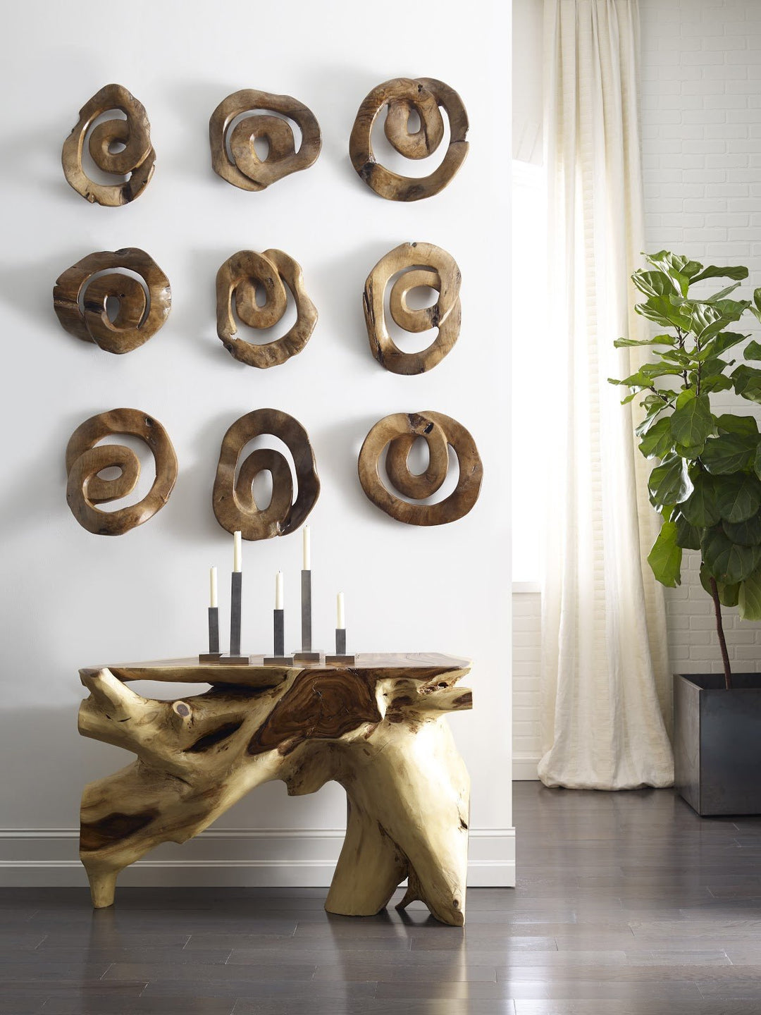 SWIRL WALL TILE TEAK WOOD