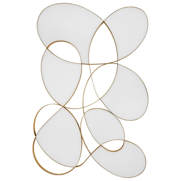 SYMPHONY GOLD METAL + WHITE GLASS WALL ART