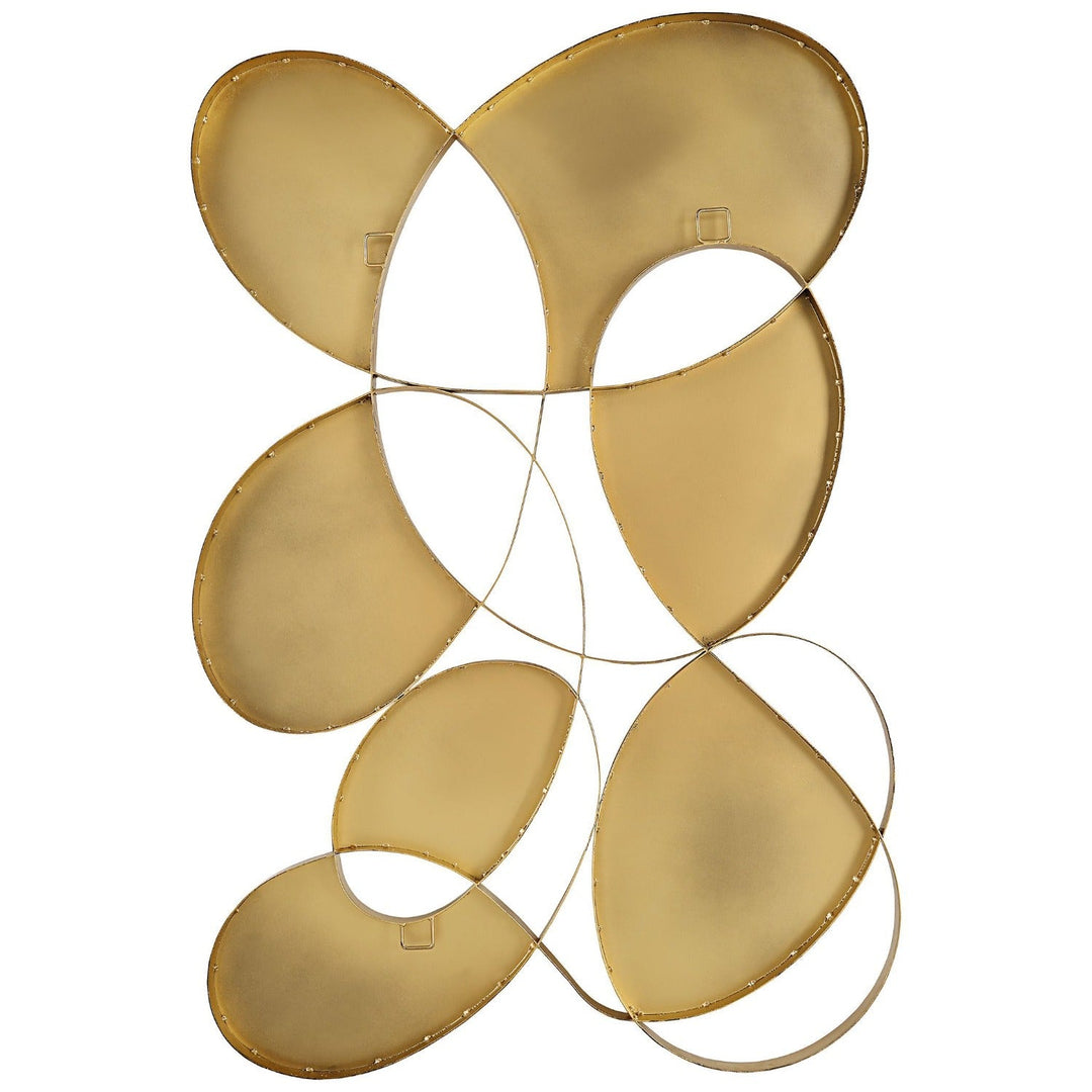 SYMPHONY GOLD METAL + WHITE GLASS WALL ART