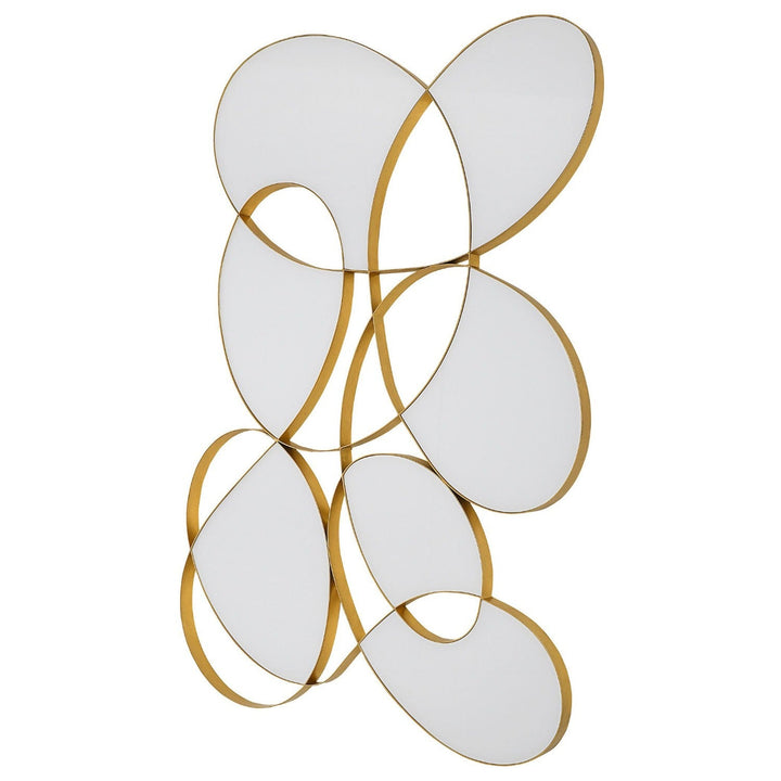 SYMPHONY GOLD METAL + WHITE GLASS WALL ART