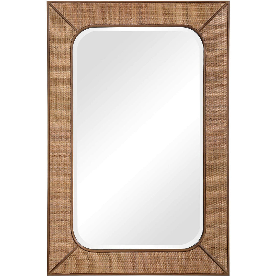 TAHITI WOVEN RATTAN MIRROR