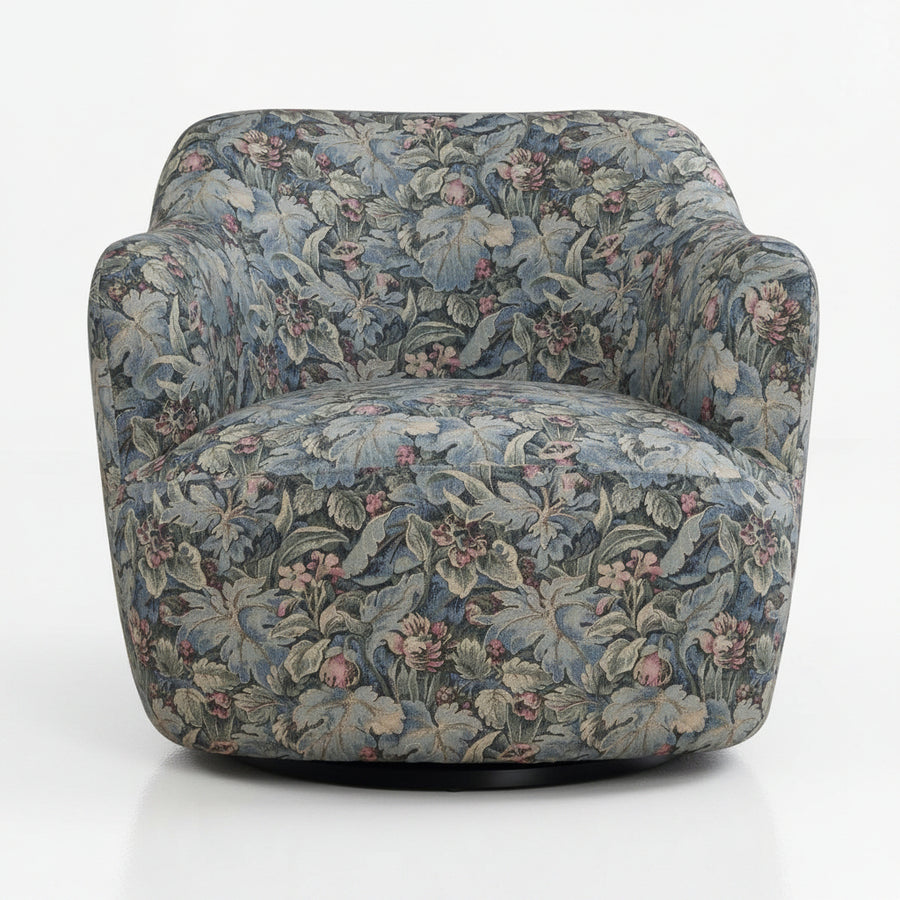 TAPESTRY UPHOLSTERED SWIVEL CHAIR