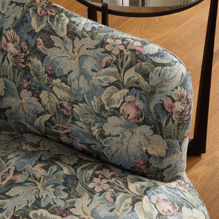 TAPESTRY UPHOLSTERED SWIVEL CHAIR