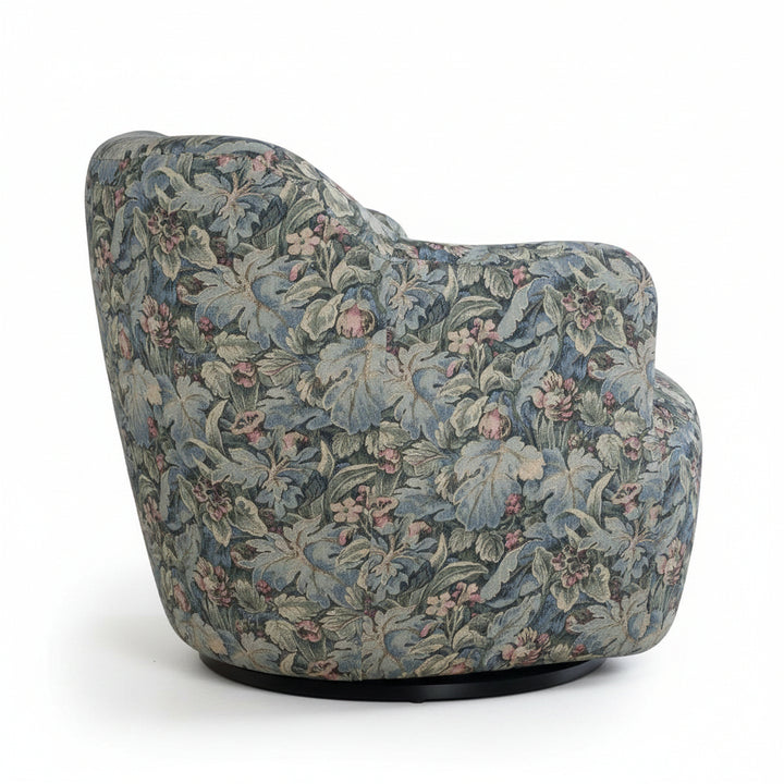 TAPESTRY UPHOLSTERED SWIVEL CHAIR