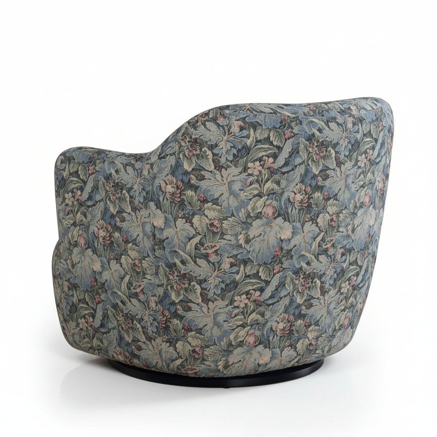 TAPESTRY UPHOLSTERED SWIVEL CHAIR