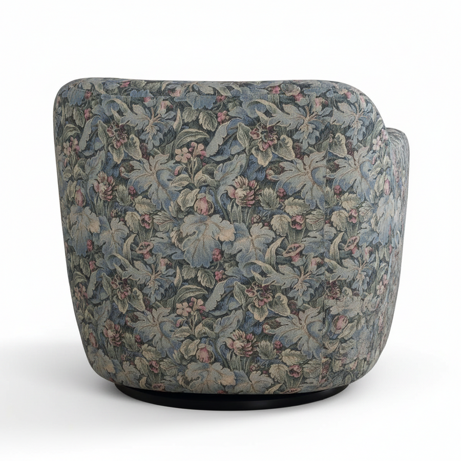 TAPESTRY UPHOLSTERED SWIVEL CHAIR