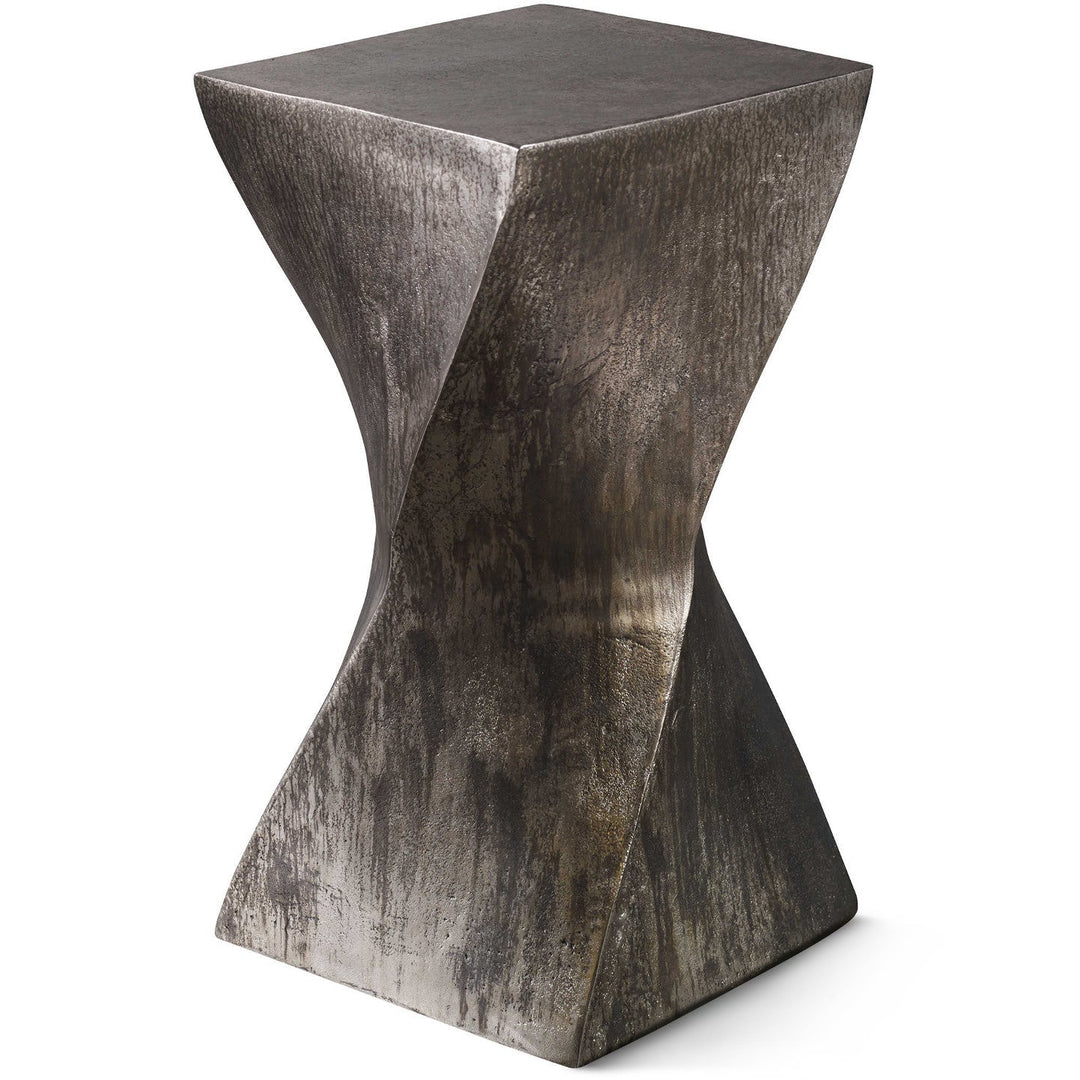 TARNISHED SILVER TWIST ACCENT TABLE