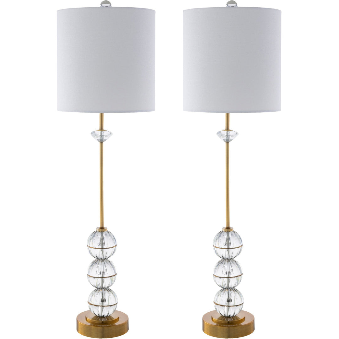 TARYN CRYSTAL & BRASS BUFFET LAMP | SET OF 2