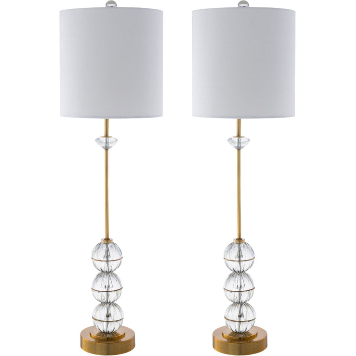 TARYN CRYSTAL & BRASS BUFFET LAMP | SET OF 2