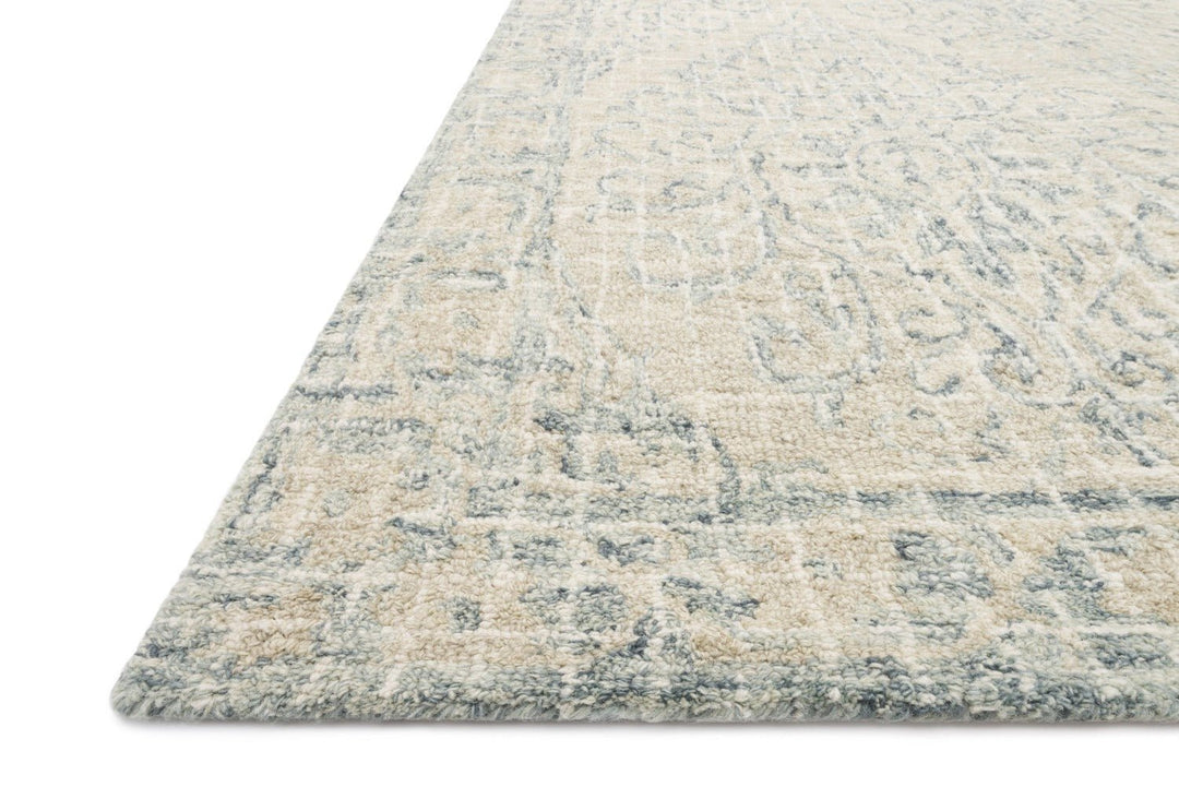 TATUM WOOL RUG: CREAM, SKY BLUE