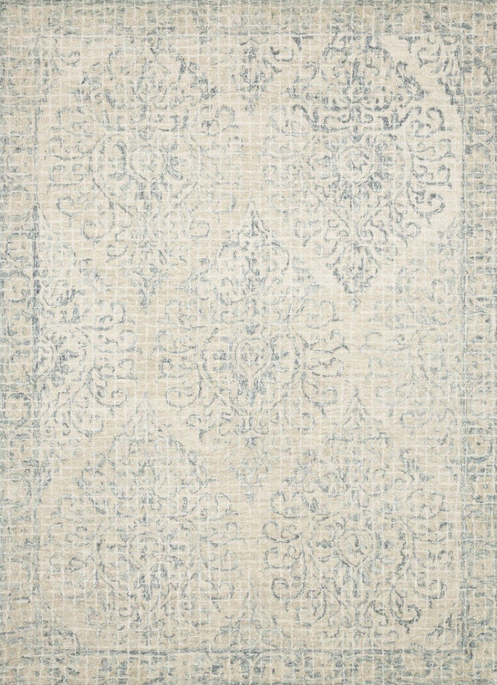 TATUM WOOL RUG: CREAM, SKY BLUE