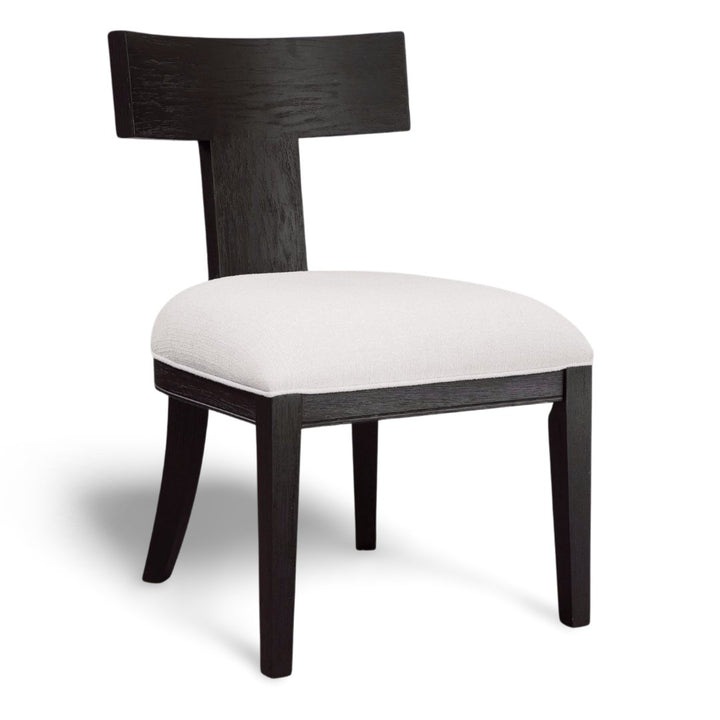 TAYLOR RUBBED BLACK KLISMOS DINING CHAIR