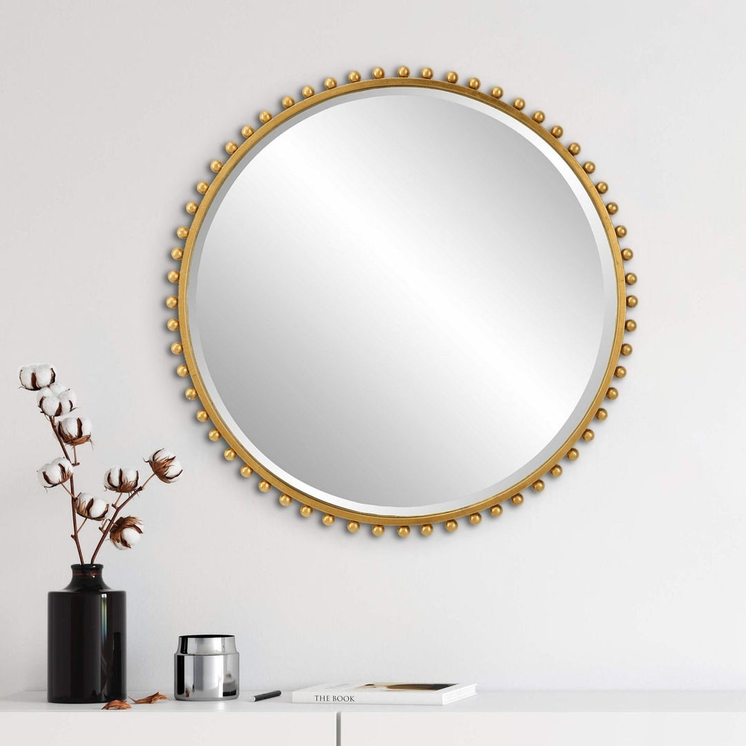 TAZA ROUND MIRROR: GOLD