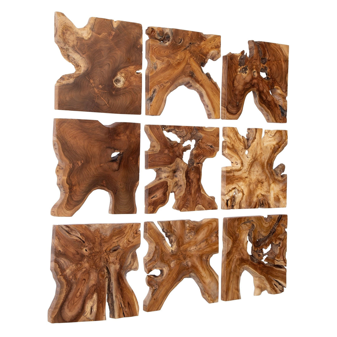 TEAK SLICE WALL TILES | SET OF 9