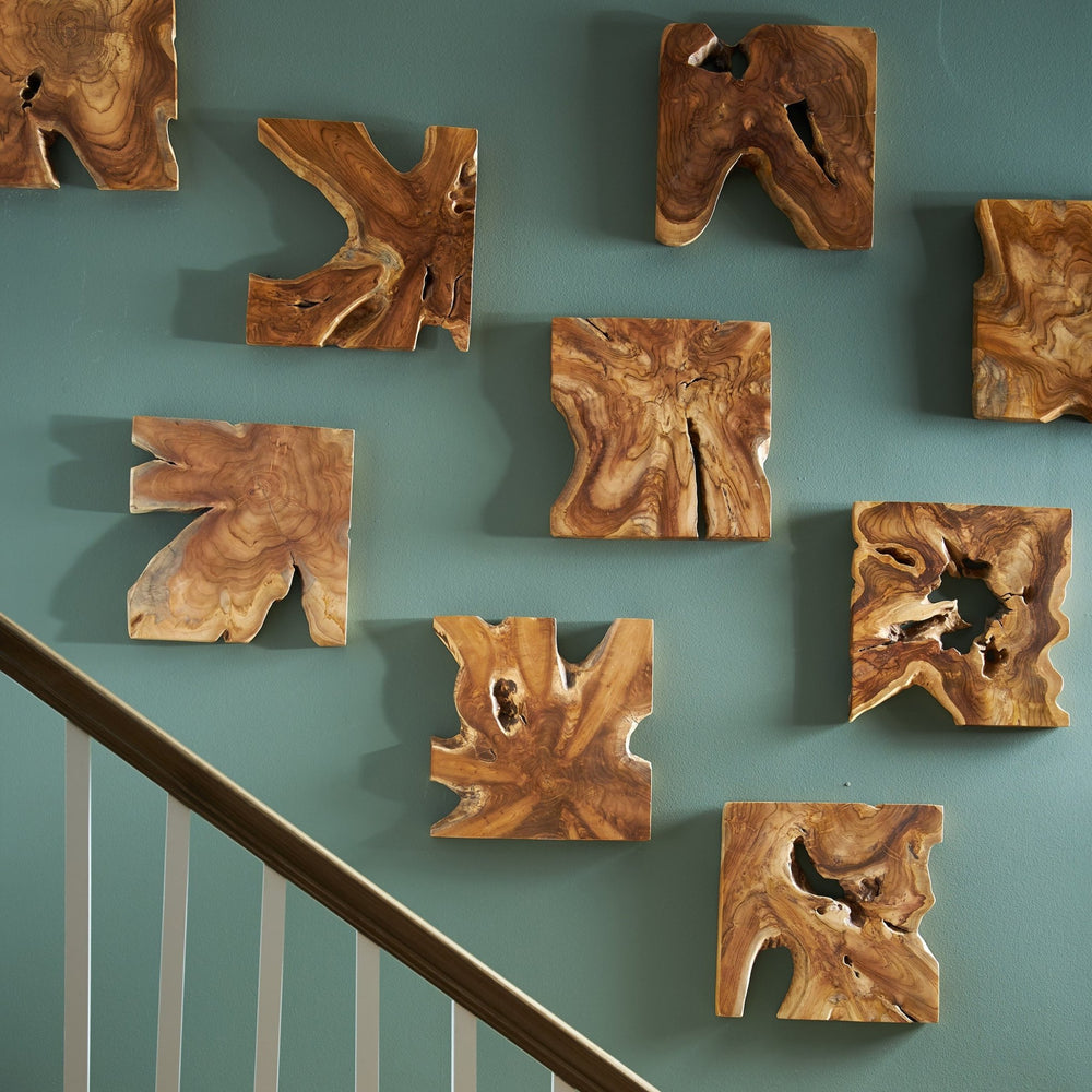 TEAK SLICE WALL TILES | SET OF 9