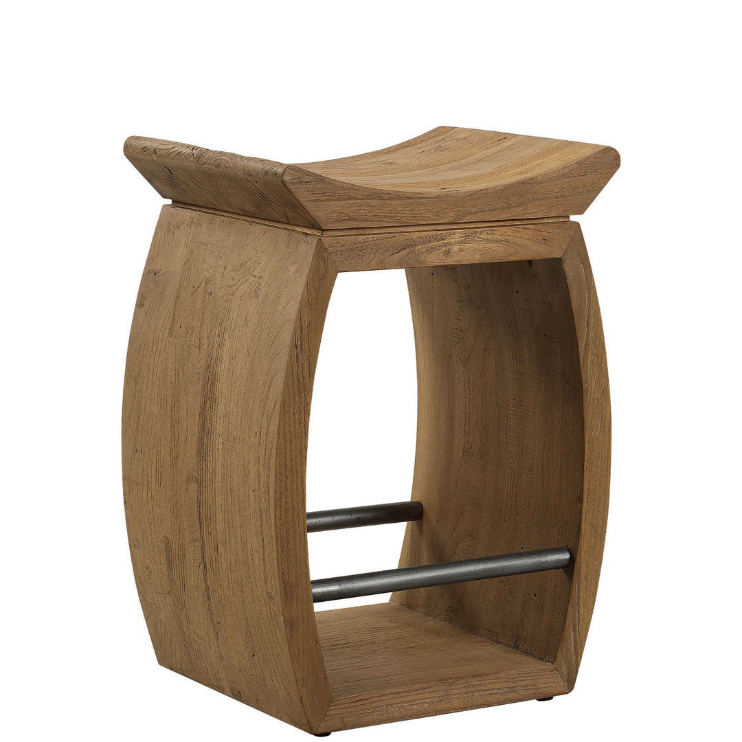 TEMPLE RECYCLED WOOD COUNTER STOOL