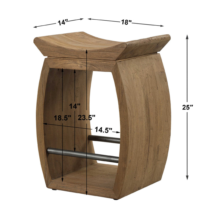 TEMPLE RECYCLED WOOD COUNTER STOOL