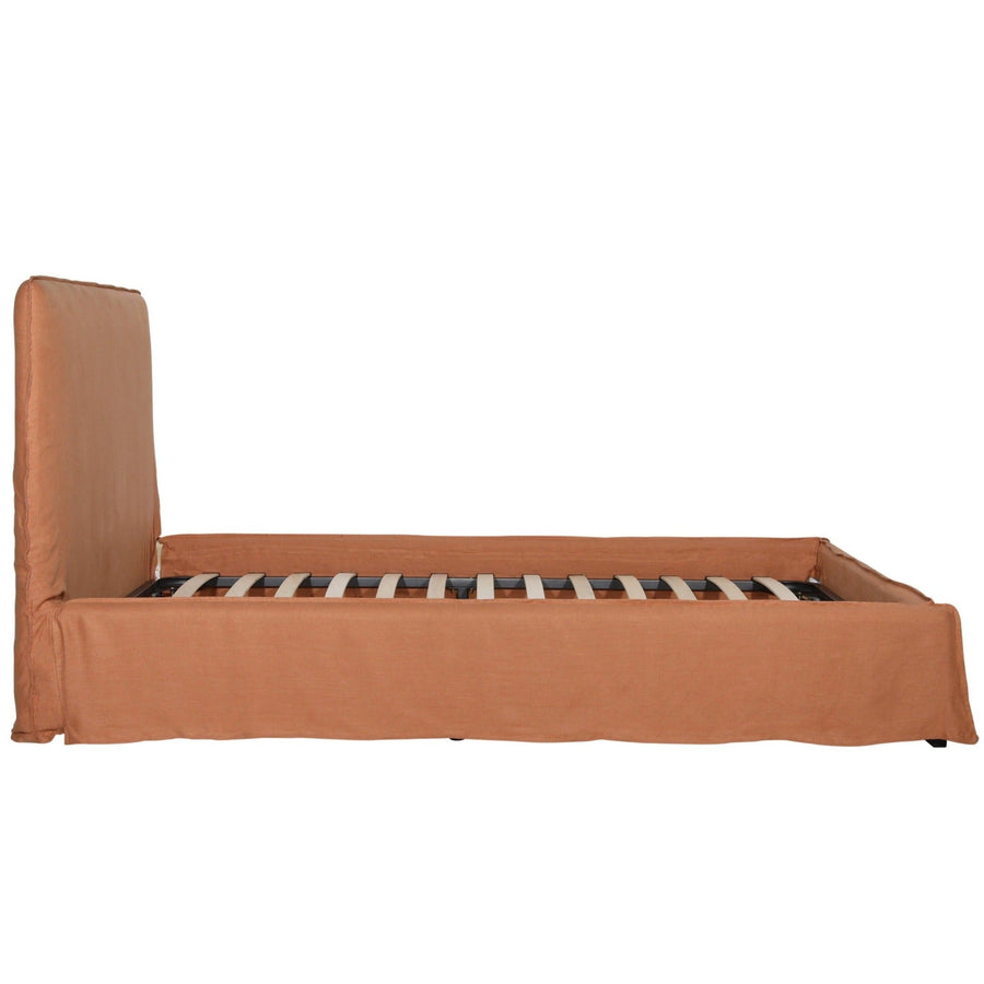 TERRACOTTA LINEN SLIPCOVER BED