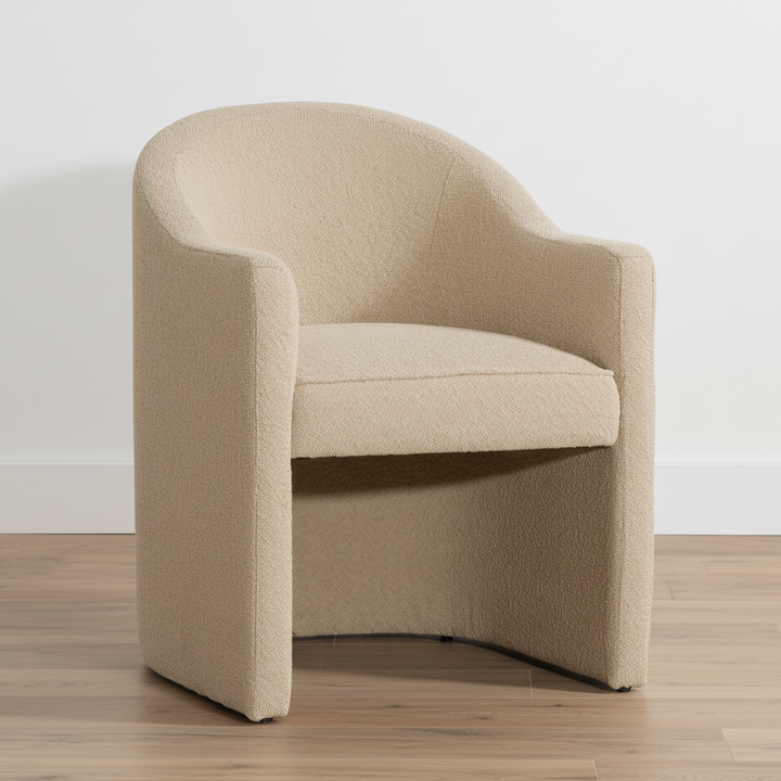 THORA DINING CHAIR: SAND BOUCLE