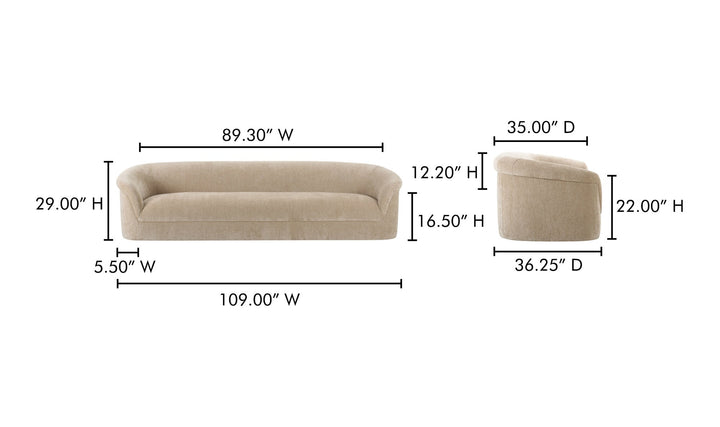 THORA VINTAGE VELVET SOFA