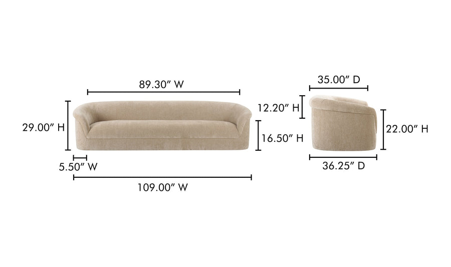 THORA VINTAGE VELVET SOFA