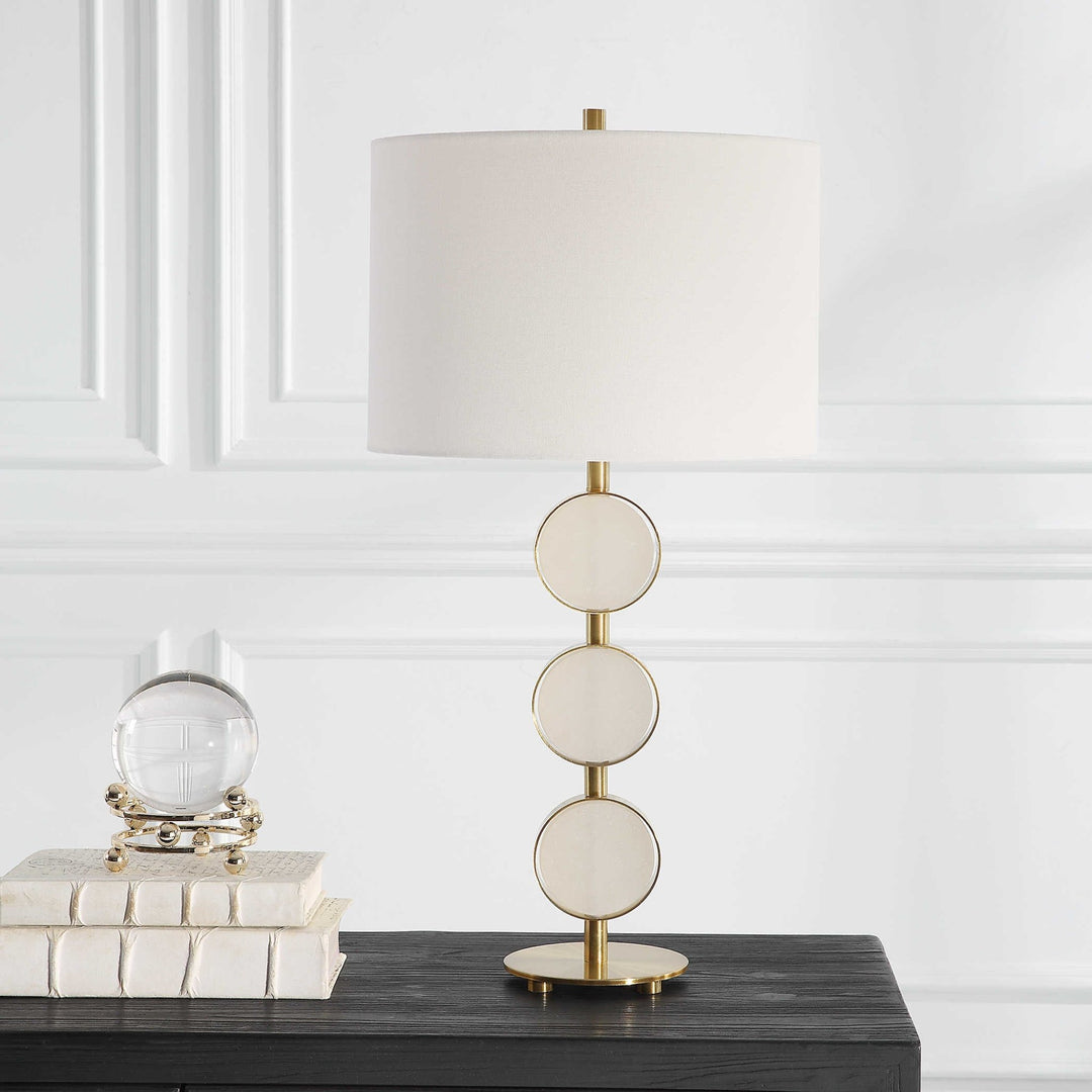 THREE RINGS BRASS TABLE LAMP