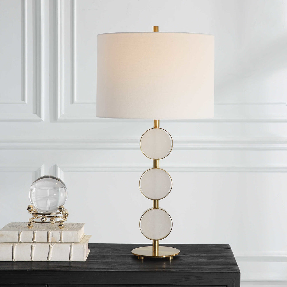 THREE RINGS BRASS TABLE LAMP