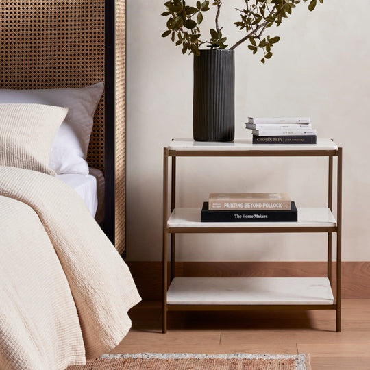 THREE TIER MARBLE END TABLE