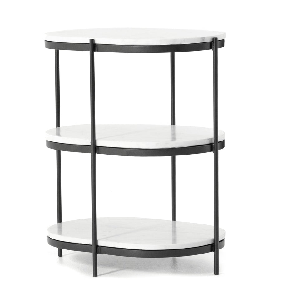 THREE TIER OVAL END TABLE