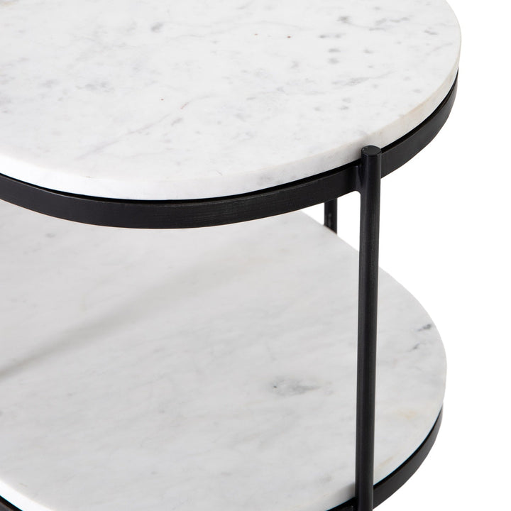 THREE TIER OVAL END TABLE